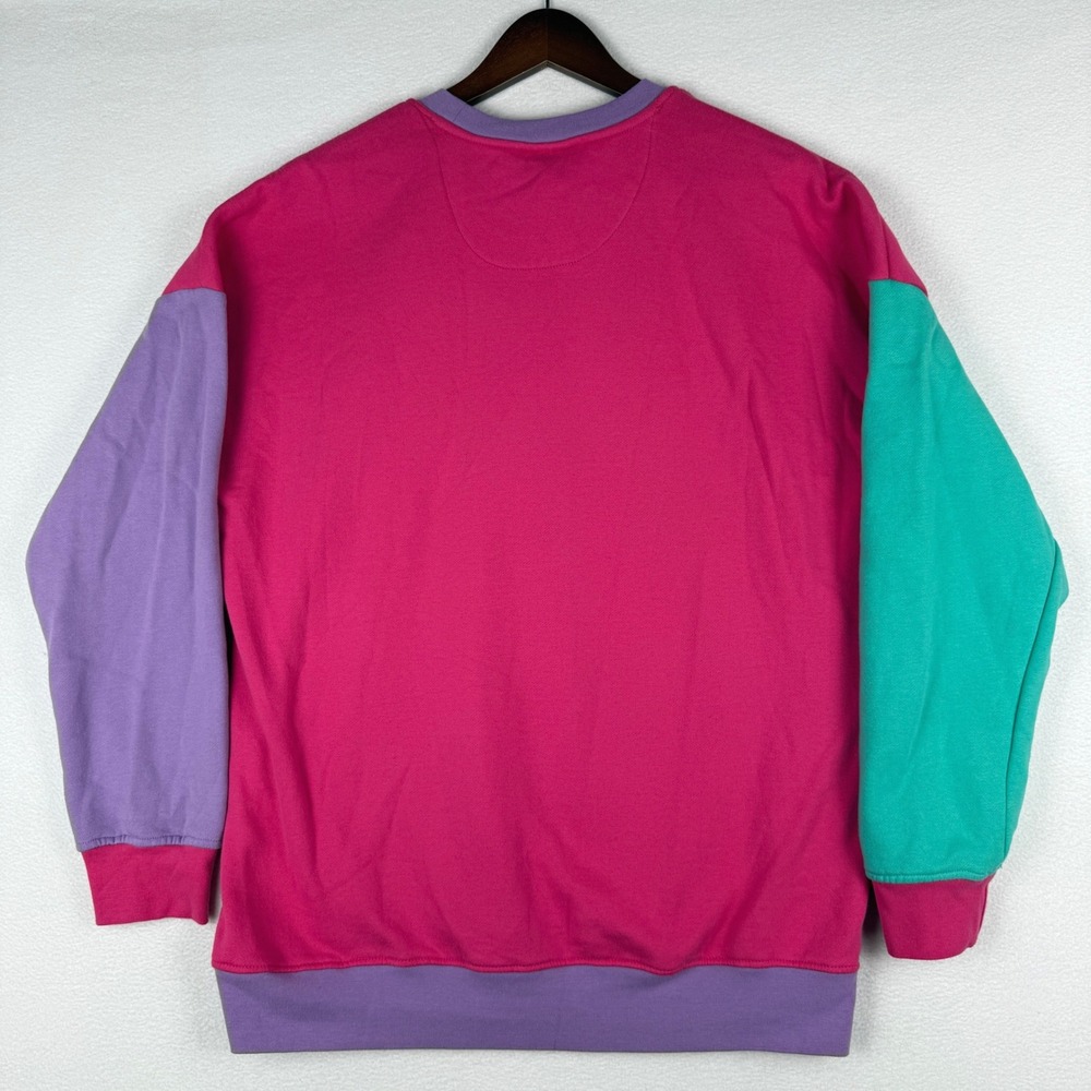 Sanrio Spottie Dottie Sweatshirt Women L Pink Colorblock BoxLunch Pullover - Picture 2 of 8